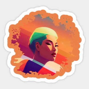 Retrofuturism Girl Sticker